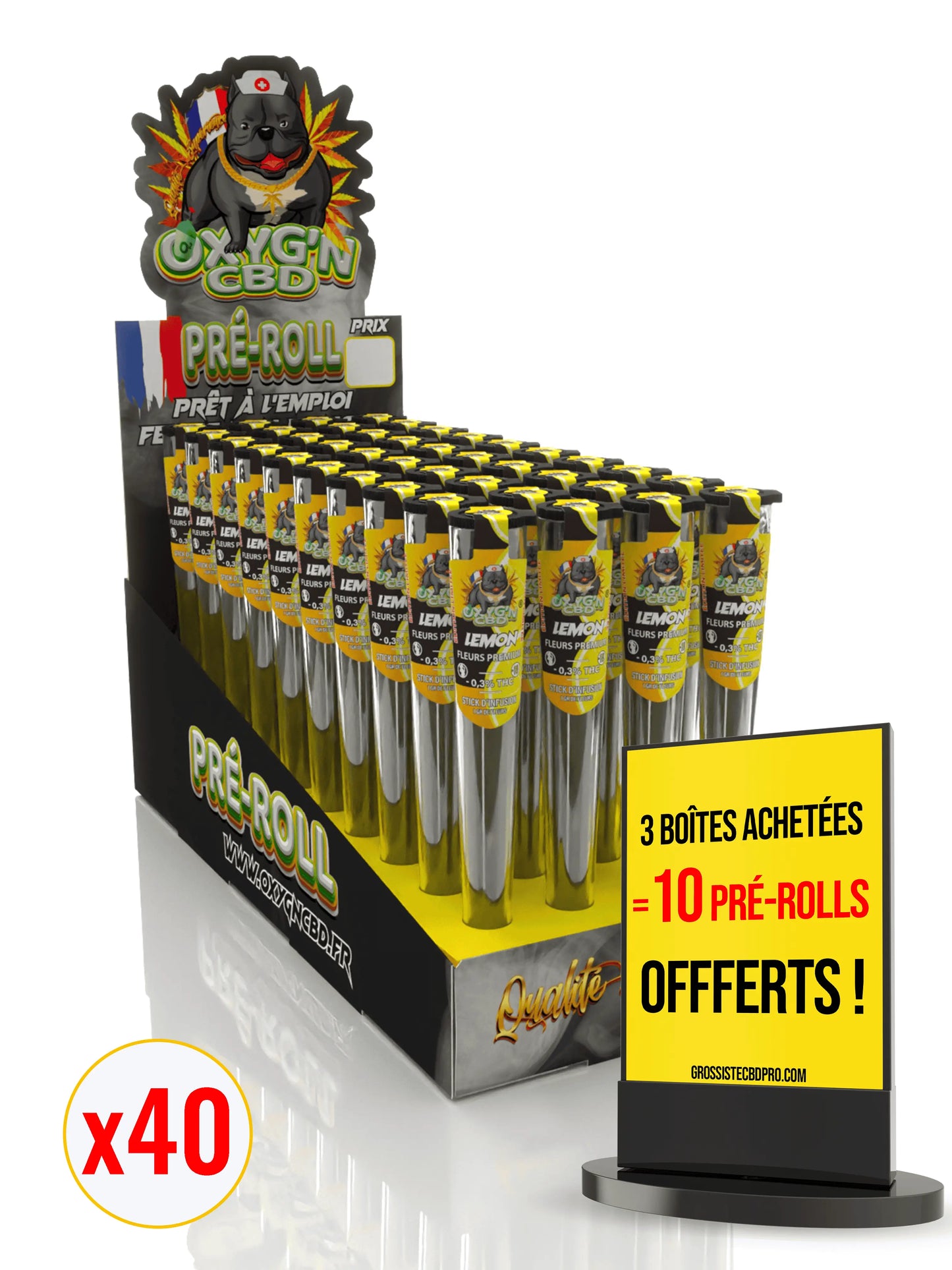 Présentoir pré-roll Lemon Édition Limitée - OXYG'N CBD