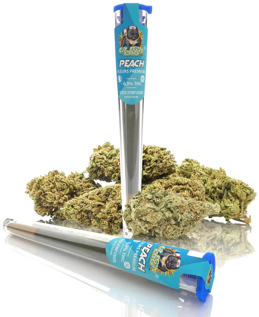 Pré-Roll de CBD Peach Fleurs de CBD - Oxyg'n Grossiste CBD pour Pro