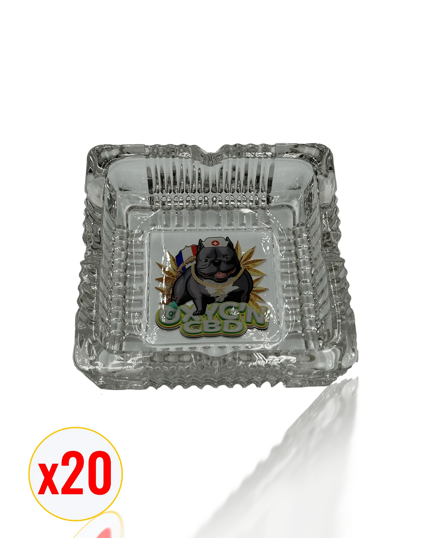 cendrier en verre carré Oxyg'n carton de 20 OXYG'N CBD PRO