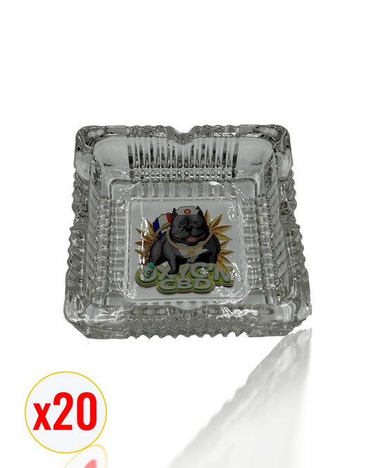 cendrier en verre carré Oxyg'n carton de 20 OXYG'N CBD PRO