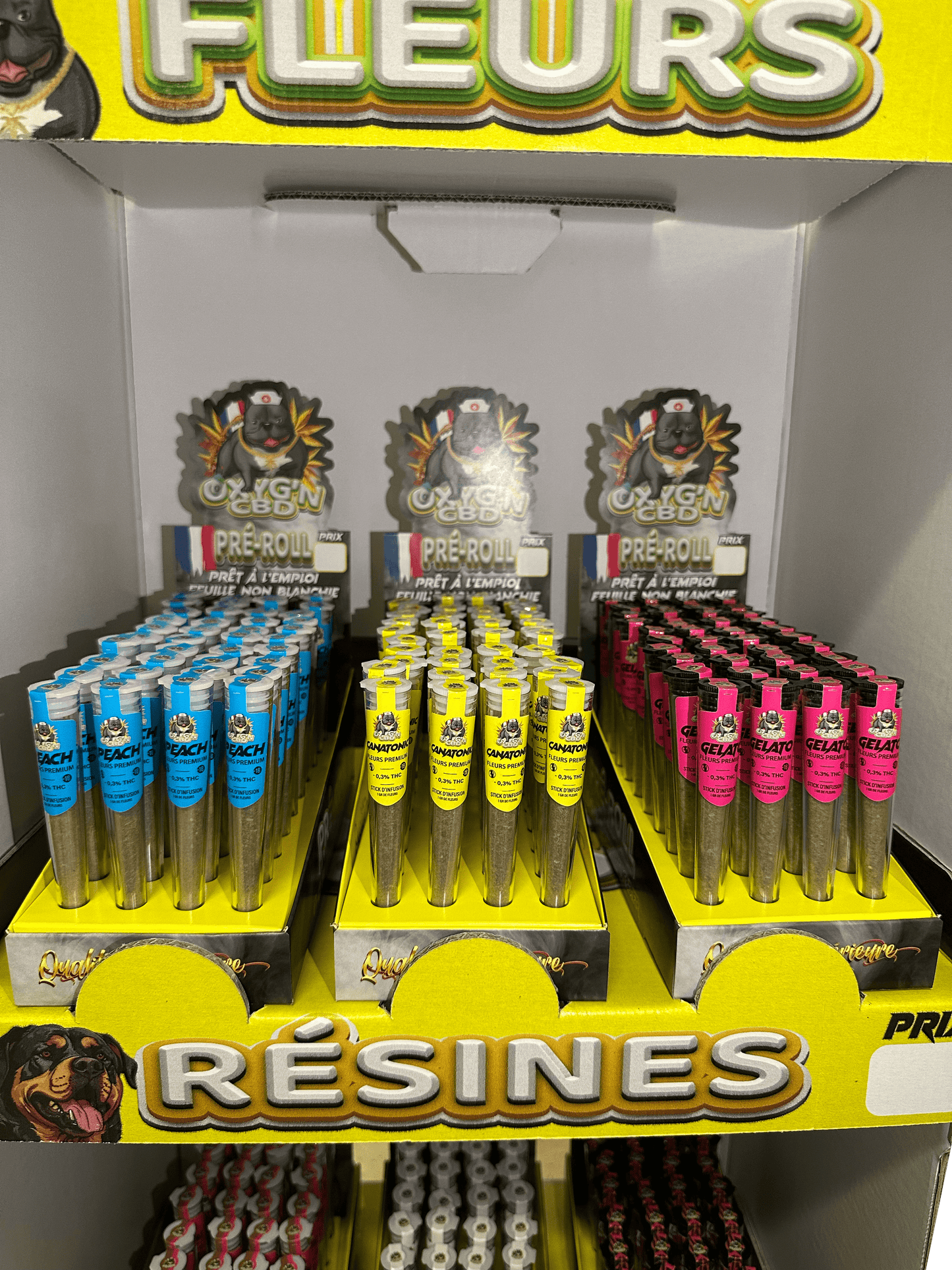 présentoir maxi pré-rool OXYG'N cbd