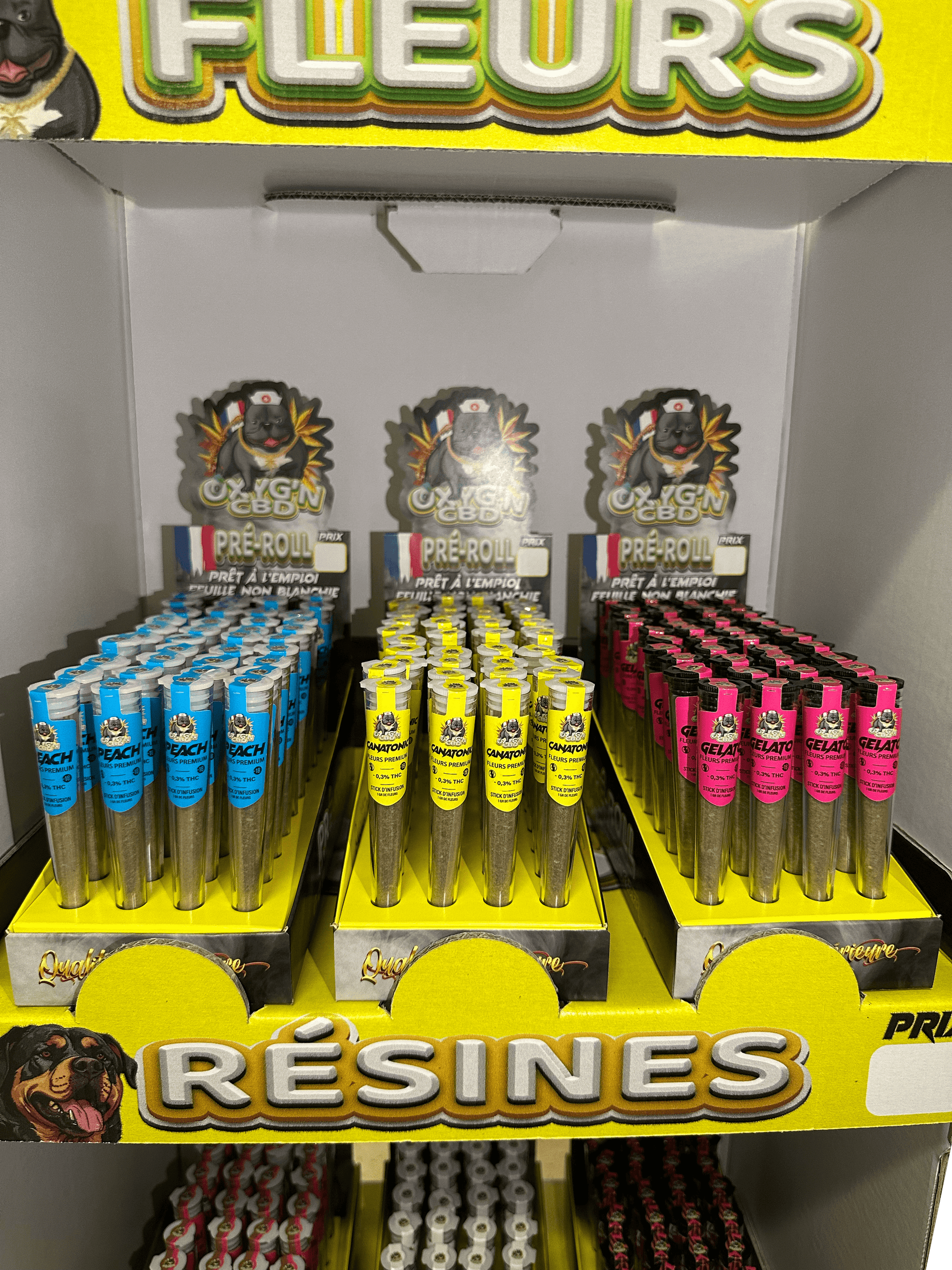 présentoir maxi pré-rool OXYG'N cbd