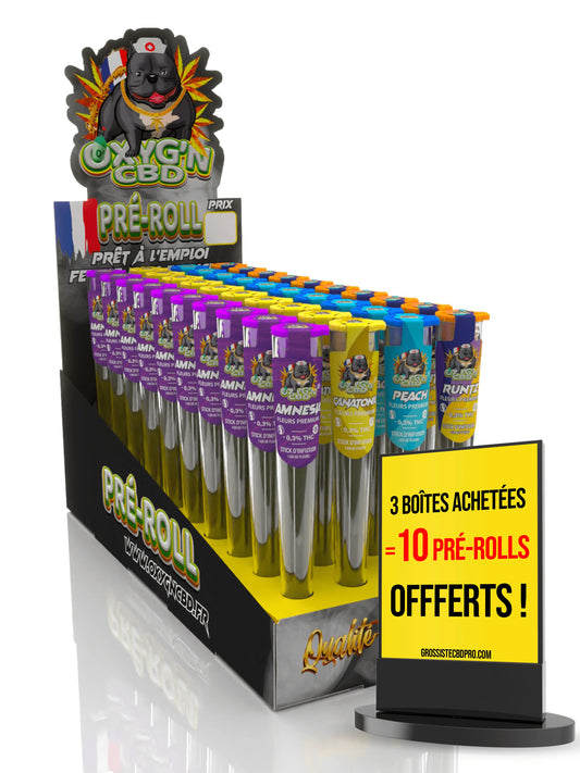 Présentoir pré-roll fleurs mixte C OXYG'N CBD