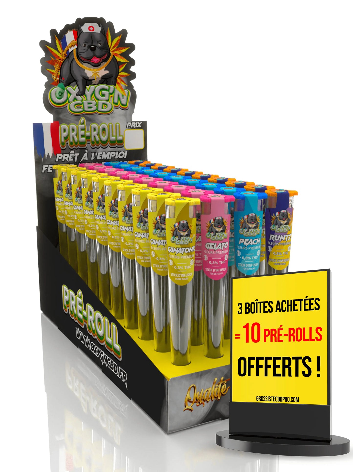 Présentoir pré-roll fleurs mixte A OXYG'N CBD