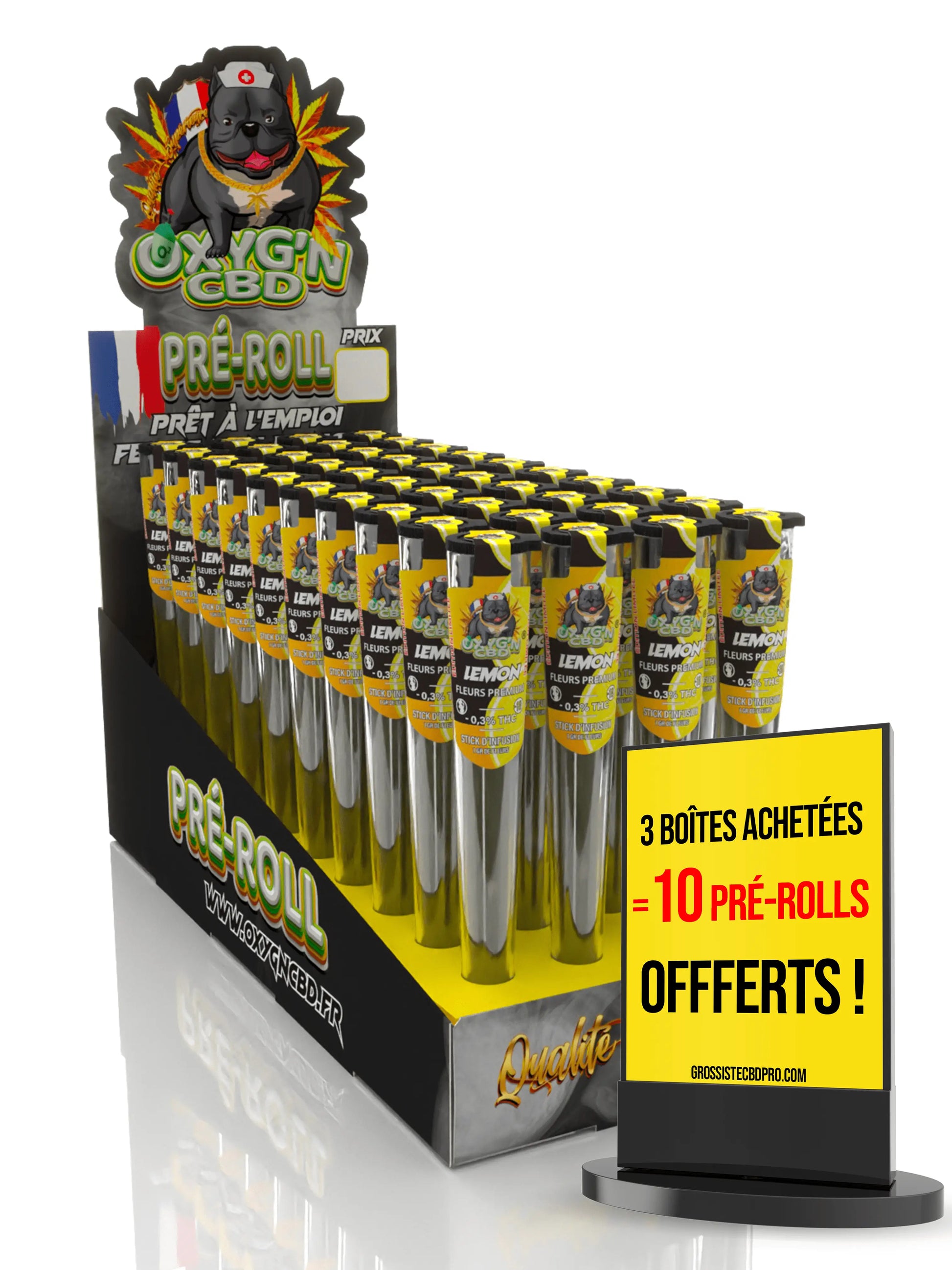 Présentoir pré-roll Lemon Édition Limitée - OXYG'N CBD