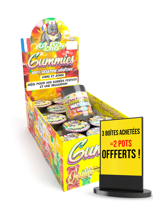 Gummies 20Mg de THC & CBD - 10 Pots de 3 Gummies
