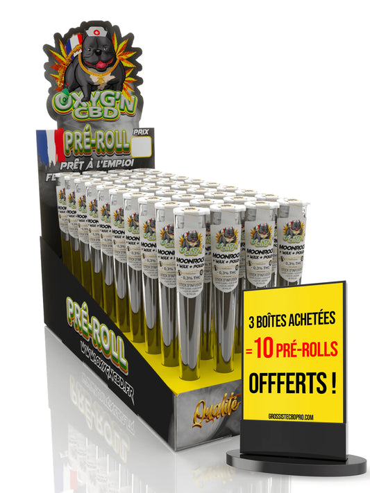Présentoir pré-roll moonrock wax pollen OXYG'N CBD