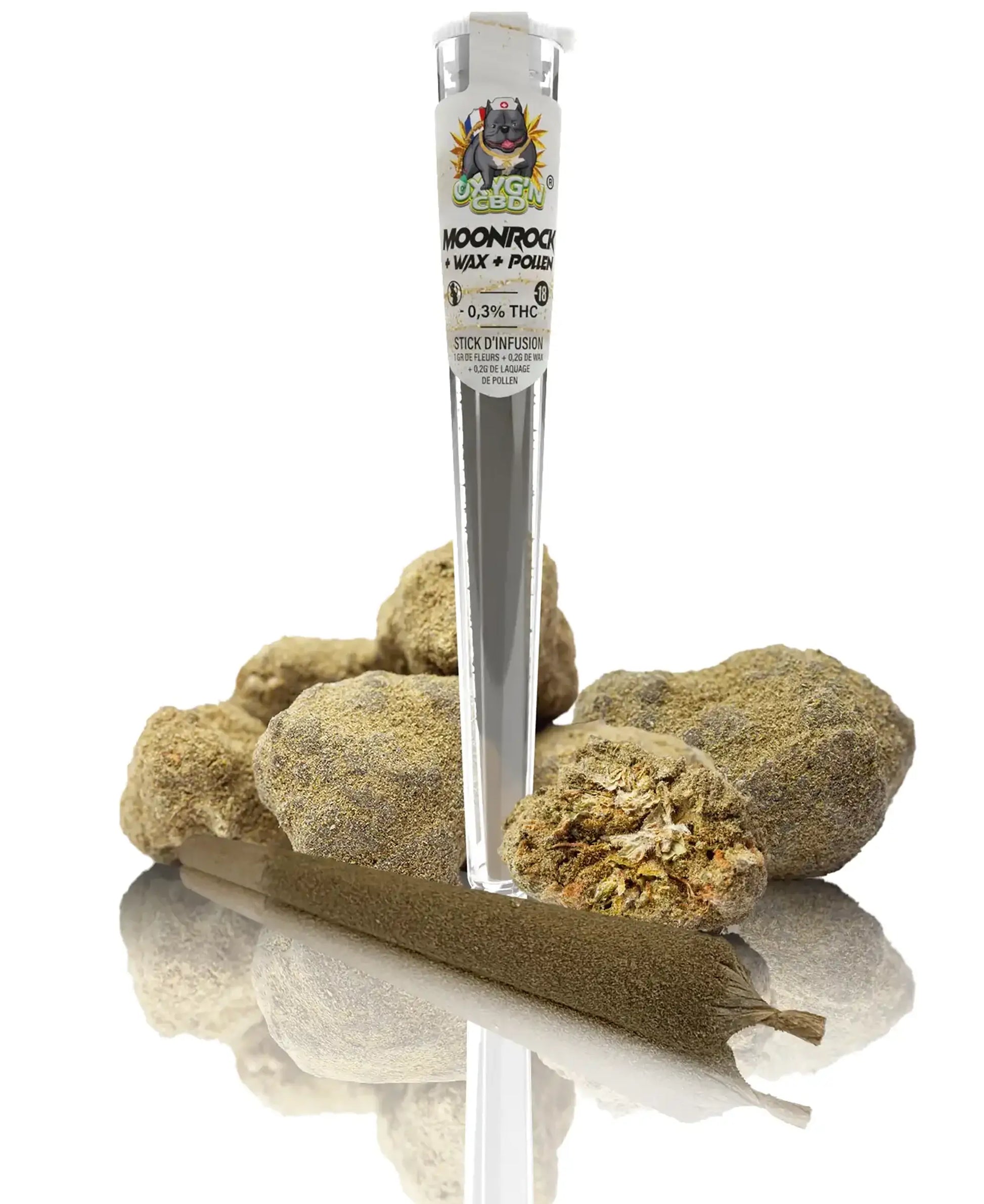 Pré-Roll de CBD Moonrock + Wax + Pollen - Oxyg'n Grossiste CBD pour Pro