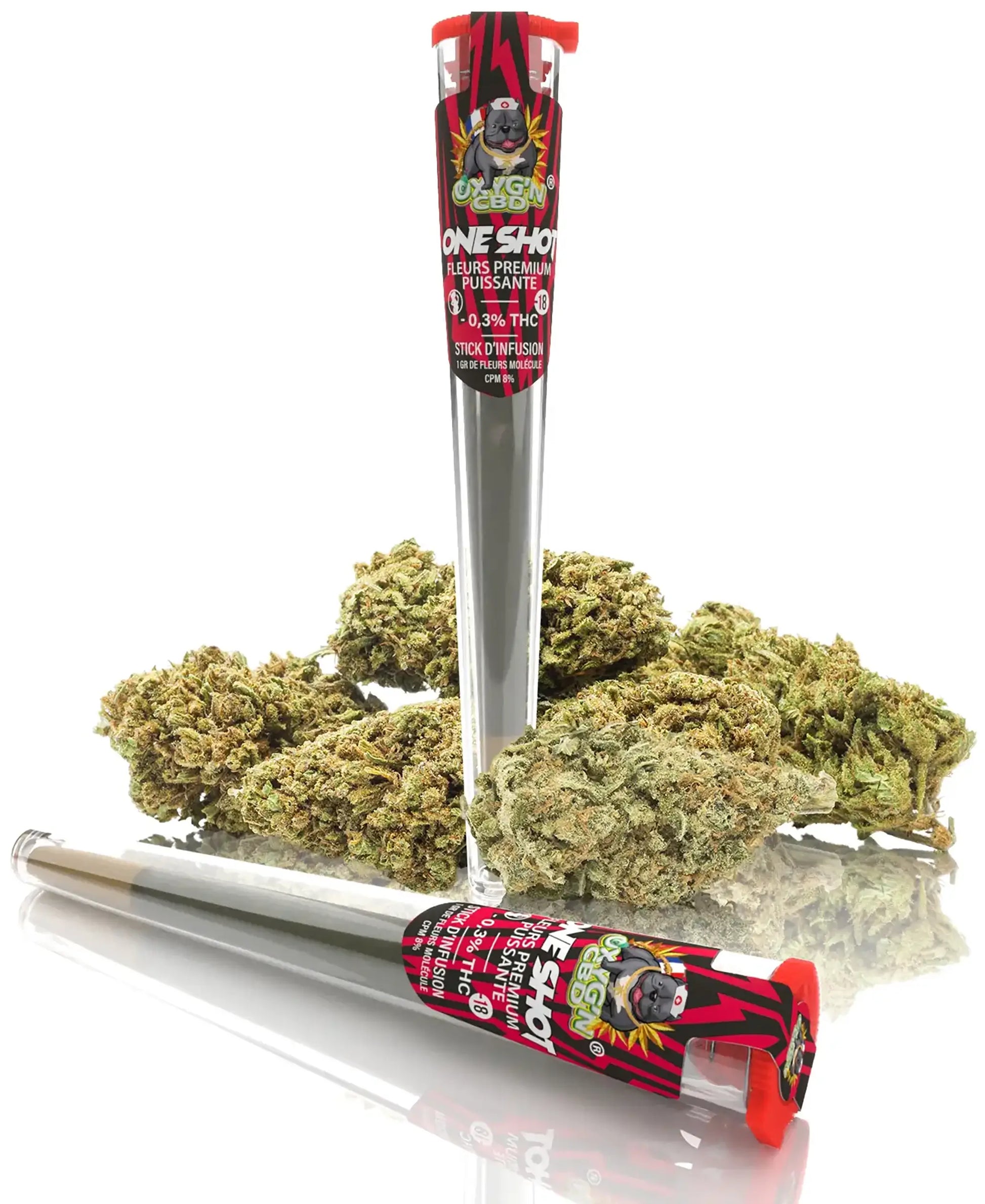 Pré-Roll de CBD One Shot Fleurs de CBD ultra puissante - Oxyg'n Grossiste CBD pour Pro