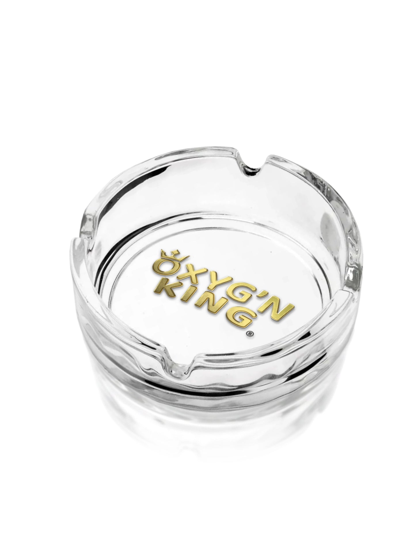 Cendrier en verre rond logo Oxyg'n King