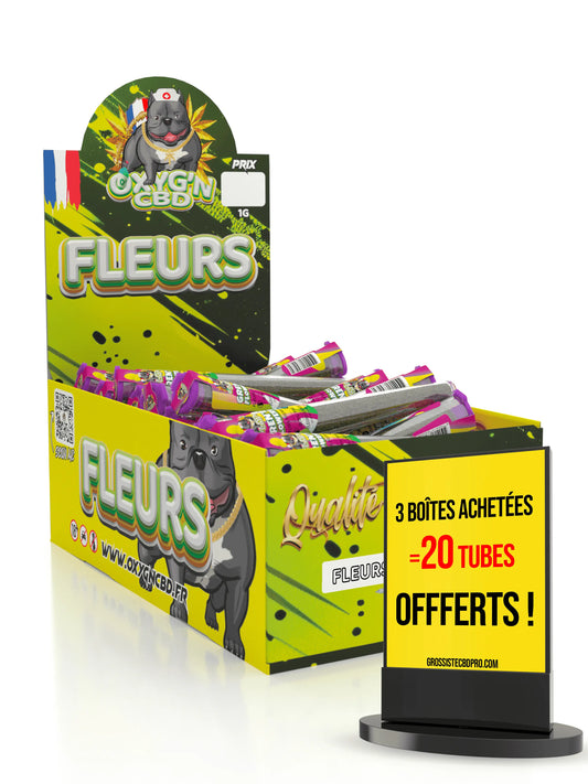 70 Tubes Gren'd Flowers & Présentoir