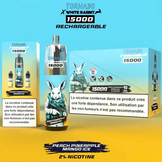 puff white rabbit x tornado 15000 peach pineapple mango ice pro boite de 10
 oxyg'n cbd